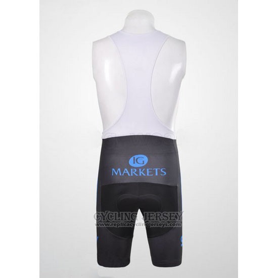 2012 Cycling Jersey Sky Black and Blue Short Sleeve and Bib Short